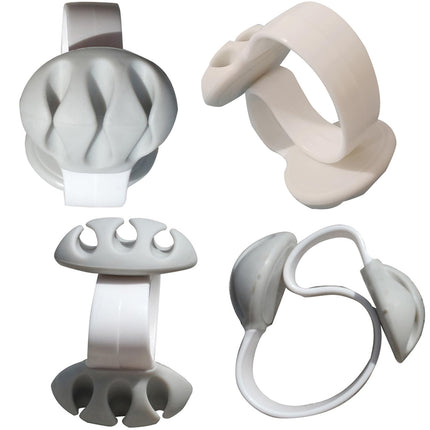 Condello Casa Cable Clips Cable Clamp Desk Non-Adhesive, Cable Holder Cable Clamps Table Edge Weighted, Silicone Wire Cord Cable Fastener Holder for PC Cell Phone Charging Cable (4 White)
