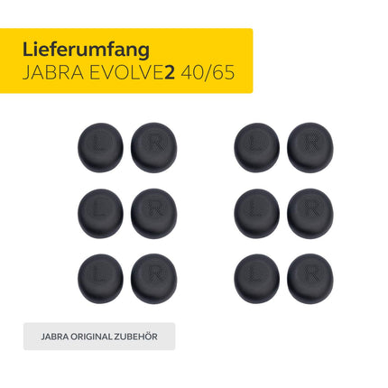 Jabra kõrvaklappide padjad Evolve2 40/65 jaoks – 6 paari vahetuskõrvapatju kõrvaklappidele – mustad, üks suurus