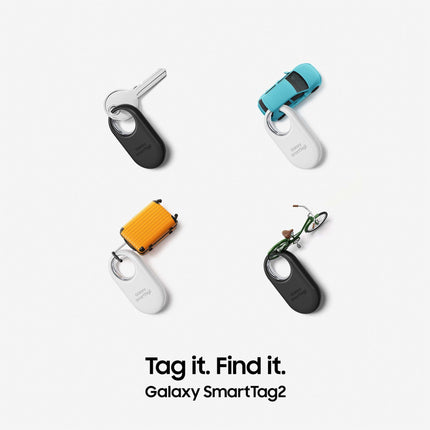 Samsung Galaxy SmartTag2 Bluetooth jälgija, kompassivaade, lähedalasuva otsing, kuni 500 päeva aku tööiga, veekindel, valge (1 pakk)
