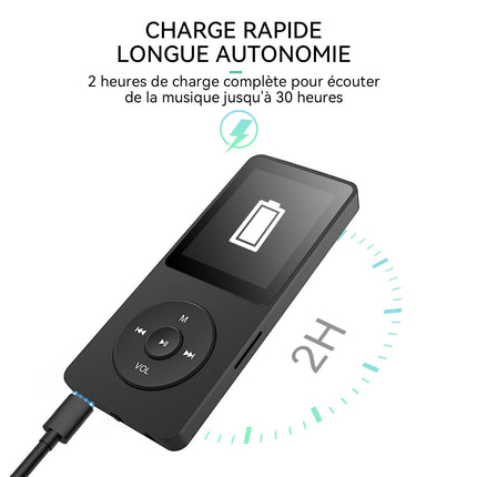 AGPTEK MP3-mängija 32GB Bluetooth 5.3 kadudeta HiFi 70H pika akueaga kaasaskantav kõlariga FM-raadio MP3 salvestus sport täiskasvanutele ja lastele (ilma kõrvaklappideta)
