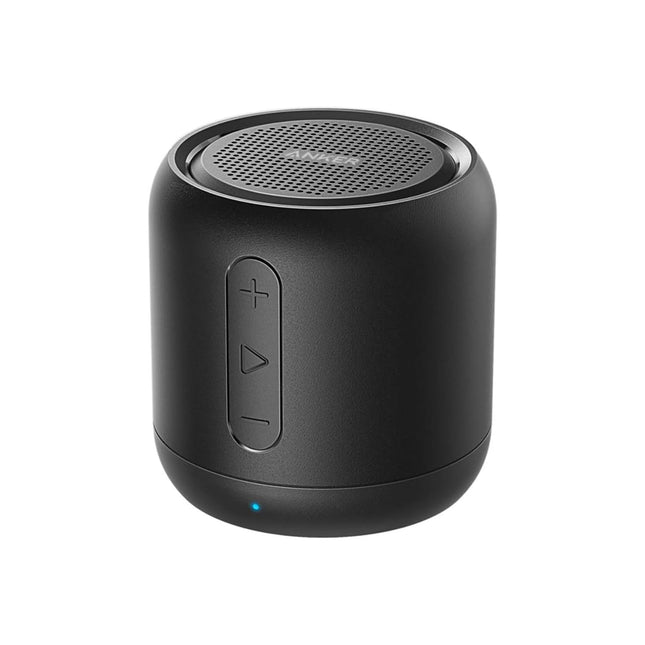 Anker Soundcore mini Bluetooth speaker with 15 hours of playtime, fantastic sound, 20 meter Bluetooth range, FM radio and intense bass (black)