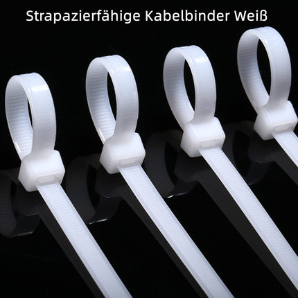 Cable ties white 8.8 mm x 500 mm UV-resistant cable ties white long tensile force 80 kg white cable ties 100 pieces