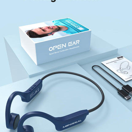 MONODEAL luujuhtivusega kõrvaklapid Bluetooth 5.3 avatud kõrvaklappidega, C-tüüpi laadimisport, IPX6 veekindlad luujuhtivusega kõrvaklapid sörkjooksuks, jalgrattasõiduks, fitnessiks