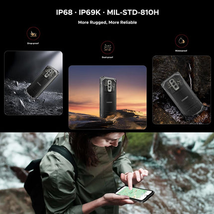 DOOGEE Blade 10 Ultra 20GB+256GB lepinguta õuetelefon 2025, 6,56" HD+ 90Hz IPS, 50MP+8MP, Android 14 mobiiltelefon, 5150mAh aku, 4G LTE õuenutitelefon veekindel IP68, NFC, GPS, OTG, Widevine L1