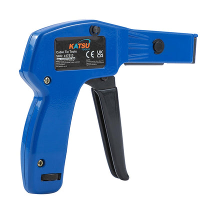 KATSU Cable Tie Gun for Cable Ties Heavy-Duty Professional Tensioning and Cutting Tool with Automatic Flush Cutting for Plastic Nylon Ties 417513