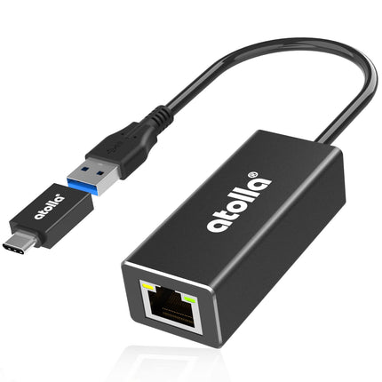Atolla USB Etherneti adapter, USB C Etherneti kaabel RJ45 1000 Mbps alumiiniumist, ühildub Macbooki, Windowsi, Mac Pro, sülearvuti, arvuti ja teiste seadmetega
