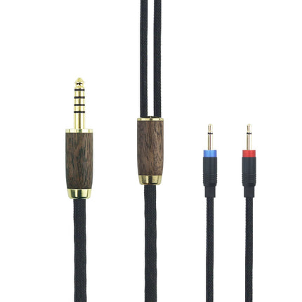 4.4mm Balanced Cable 6N OCC Copper Silver-Plated Cable Walnut Wood Shell Compatible with Monolith M1060, M1060C, M565, M565, for AudioQuest NightHawk Headphones (2X 2.5mm Version)