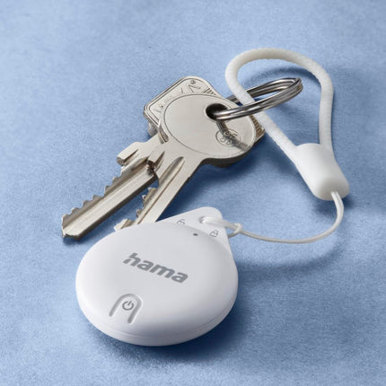 Hama võtmeotsija Apple Find My rakendusele, 4 tk. (võtmeotsija Bluetoothiga, alarm, mobiiltelefoni võtmeotsija võtmete, rahakoti, pagasi, lemmikloomade, iOS-i, iPhone'i, iPodi, iPadi, vahetatava nööppatarei jaoks) valge