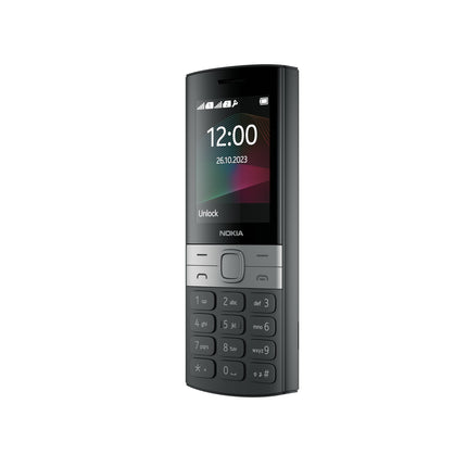 Nokia 150 põhitelefon FM-raadio, välklambiga kaamera, võimsa aku, 20-tunnise kõneaja ja 30-päevase ooteaja - must