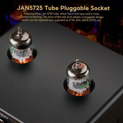 AIYIMA T9PRO JAN5725 Vacuum Tube Amplifier 100Wx2 TPA3250 Stereo USB DAC Amplifier QCC3031 Bluetooth 5.1 aptxHD Coax/Opt HiFi Home Audio Digital Amplifier with VU Meter (32V Power Supply)