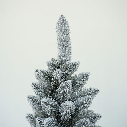 Christmas tree narrow, snow-covered pine, 180 cm, superfult, realistic, opening umbrella, 66 cm diameter (snow-covered)