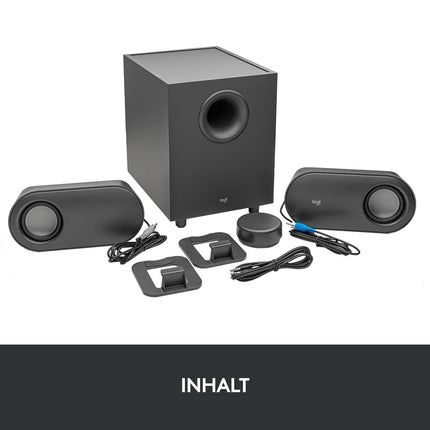 Logitech Z407 Bluetooth arvutikõlarid subwooferi ja juhtmevaba juhtimisega, ruumi täitva heliga, esmaklassiline heli mitme sisendiga, USB kõlarid - grafiithall