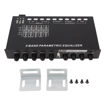 5 Band EQ Graphic Equalizer, Car Stereo Equalizer Stable Transmission Iron Vehicles