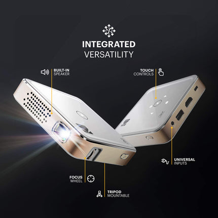 Kodak kaasaskantav üliminiprojektor 75 - HD LED DLP laetav projektor 100 ekraaniga, sisseehitatud kõlariga - HDMI, USB ja Micro SD