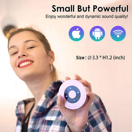 Xleader Mini Bluetooth Kõlar Väike (Reisikotiga, Puutetundliku Disainiga), Toetab Aux Sisendit, Micro SD, Mikrofon, Kristallselge Heli ja Rikkalik Bass, 15H Mänguaeg, Kontorisse, Kingituseks, Roosa Roosa