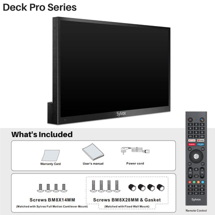 SYLVOX 75-tolline õueteler, IP55 veekindlus, 1000 nitti, 4K UHD HDR10, nutikas Android-teler Dolby Audio, DVB-T2/S2, HBBTV ja Google Assistantiga. Ilmastikukindel televiisor terrassile, aeda ja äripindadele.
