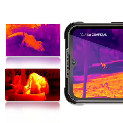 AGM G2 Guardian 5G välistingimustes kasutatav nutitelefon 500-meetrise termokaameraga, 12 GB muutmälu + 256 GB ROM-mälu, 256 x 192 autofookusega 10 mm objektiiv, Qualcomm QCM6490, 108 MP kaamera, 6,58" FHD+ 120 Hz