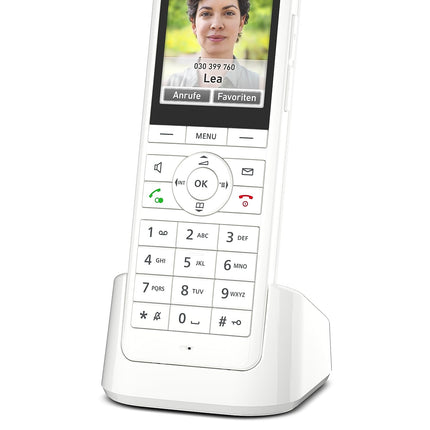 FRITZ!Fon X6 valge DECT mugavustelefon (kvaliteetne värviekraan, HD-telefonisüsteem, täisdupleks-käed-vabad kõned, FRITZ!Boxi funktsioonide juhtimine), valge, saksakeelne versioon