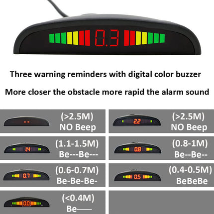 MOCNT Car Parking Aid 8 Sensors Reversing Aid Vehicle Reversing Alarm Parking System Rear Parking Sensors Reversing Parking Aid Reversing Radar System Buzzer Alarm Warning Black