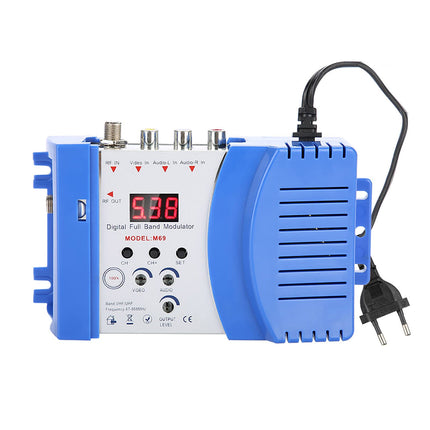 Lairiba audio/video RF-modulaator, digitaalse ekraaniga RF-modulaator AV-RF AV-TV muundur VHF UHF, ergonoomiline RF-modulaator LED-iga satelliitvastuvõtja/videokaamera/videomaki/DVD jaoks