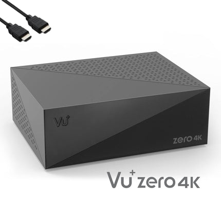 VU Zero 4K - UHD HDR satellite receiver with 1x DVB-S2X tuner, E2 Linux Smart Receiver, YouTube, CI + card reader, HbbTV media library, USB PVR function + EasyMouse HDMI cable