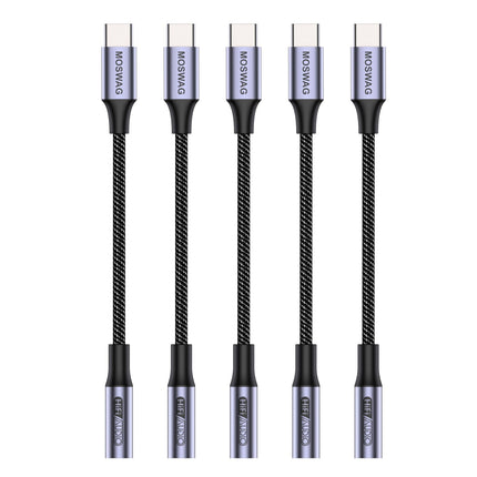 MOSWAG USB Type-C - 3,5 mm kõrvaklapipesa adapter, audio USB C - Aux adapter iPhone 16 Pro Max/16 Pro/16 Plus/16/15 Pro/15, Samsung Galaxy S24 S23 S22 S21 S20, Huawei, Pixel, iPad ja muu jaoks