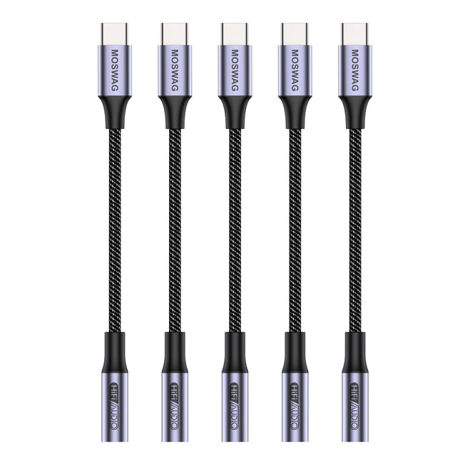 MOSWAG USB Type-C - 3,5 mm kõrvaklapipesa adapter, audio USB C - Aux adapter iPhone 16 Pro Max/16 Pro/16 Plus/16/15 Pro/15, Samsung Galaxy S24 S23 S22 S21 S20, Huawei, Pixel, iPad ja muu jaoks