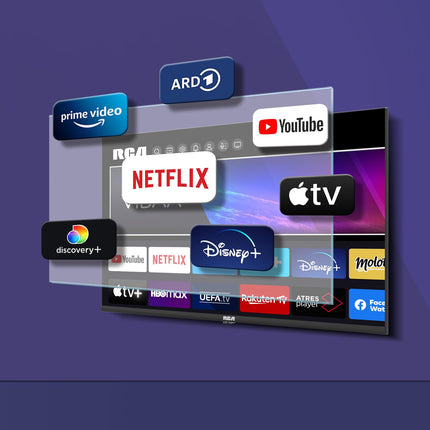 RCA VRS32HQ1 Smart TV 32-inch (80 cm) HD LED TV with Wi-Fi, Triple Tuner (DVB-T/T2, DVB-C, DVB-S/S2), App Store, HDMI, USB, CI/CI+, Netflix, YouTube, and more [RVSmart 2024]