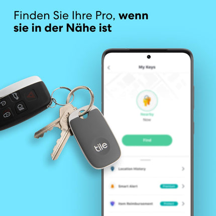Tile Pro (2022) Bluetooth-võtmeotsija, 1 tk pakis, 120 m leviala, sh kogukonnaotsingu funktsioon, iOS-i ja Androidi rakendus, ühildub Alexa ja Google Home'iga, hall