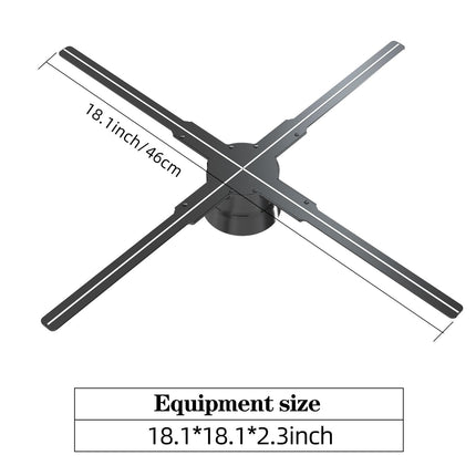 Missyou 46CM hologrammventilaator rakenduse WiFi ja 700 videopleieriga, HD LED 2000 * 1444PX eraldusvõimega 3D holograafiline projektor, hologrammreklaam, näitustele, kaubanduskeskustele, kinodele, lennujaamadele