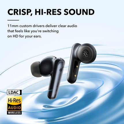 Soundcore by Anker Liberty 4 NC Bluetooth mürasummutavad kõrvaklapid, 98,5% mürasummutus, adaptiivne mürasummutus kõrvadele ja ruumiline heli, kõrglahutusega heli, 50H taasesitus (must)