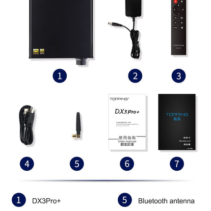 TOTAUDIO Topping DX3 Pro+ Bluetooth Headphone Amplifier (Silver)