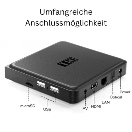 Android TV Box G1 4K HDR nutikas voogedastusmängija 4 GB RAM WLAN/WiFi 6 LAN USB | Chromecast | Netflix | Prime Video | Disney+