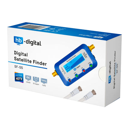 hb-digital SATFINDER with digital LCD display and audio signal + F-connection cable + German instructions Sat-Finder