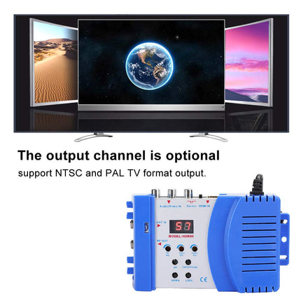 1080P digitaalne RF HDMI modulaator, AV-RF muundur, kaasaskantav digitaalne kahesageduslik VHF/UHF modulaator, PAL/NTSC standardmodulaator AV-RF muundur teleri, arvuti ja DVD jaoks