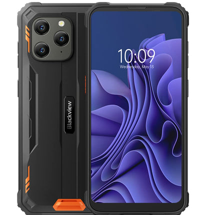 Blackview Outdoor Smartphone Without Contract BV5300, ArcSoft® 13MP+5MP, 4GB+32GB(1TB Expansion), 3 Card Slots, Android 12 DUAL SIM IP68 Waterproof Smartphone, 6.1'' HD+, 6580mAh Battery, GPS Orange