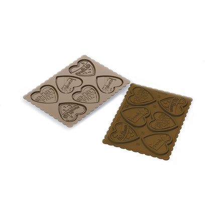 silikomart | CKC06 Silikoonvorm COOKIE LOVE SLIM šokolaadidele, mittenakkuva kattega, 6 šokolaadi, 1 pakk, Easy Choc vorm, 64 x 63 mm, kõrgus 5 mm, maht 51 ml, valmistatud Itaalias