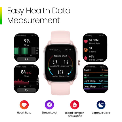 Amazfit GTS 4 Mini Smartwatch with Blood Oxygen and Heart Rate Monitoring, 5 Satellite Tracking Systems, Over 120 Sports Modes, 5 ATM Water Resistance, Alexa, Fitness Watch Compatible with iOS Android