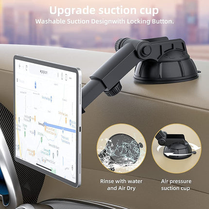 PLDHPRO autotelefoni ja tahvelarvuti magnetiline hoidik, armatuurlauale esiklaasile kinnitatav autokinnitus, 360° pööratav, TPU iminapaga kleepuv geel, iPhone'ile, iPadile, suurus 4"-13" tahvelarvutitele