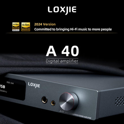 LOXJIE A40 165W x 2 digitaalne võimsusvõimendi, kõrvaklapivõimendi, DSD256 dekodeerimine, BT 5.1, optilised I2S HDMI ARC fono sisendid ja subwooferi väljund ning kaugjuhtimispult