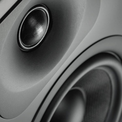 wavemaster TWO PRO stone gray – Bookshelf speaker system (110 watts) with Bluetooth streaming, digital connections, and IR remote control. Active speakers for use with TV/tablet/smartphone, dark gray (66352)
