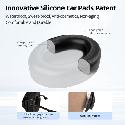 SoundMAGIC P58BT ANC kõrvapealsed hübriidsed aktiivse mürasummutusega Bluetooth-kõrvaklapid CVC mürasummutusega, kaasahaarav heli, madal latentsusaeg, mustad