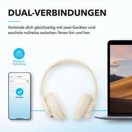 Soundcore by Anker Q20i juhtmevabad Bluetooth-kõrvaklapid hübriidse aktiivse mürasummutusega, 40-tunnine mänguaeg ANC-režiimis, kõrglahutusega heli, sügav bass, kohandamine rakenduse kaudu (valge)