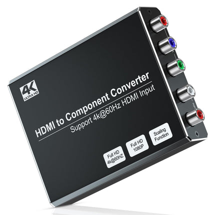 MISOTT 4K/60Hz HDMI-komponentmuundur skaleerimisfunktsiooniga, HDMI-komponentmuundur YPbPr-muundur, ühildub HDMI 2.0 sisendi ja 480i/576i komponentväljundiga, HDMI-YPbPr