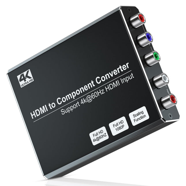 MISOTT 4K/60Hz HDMI-komponentmuundur skaleerimisfunktsiooniga, HDMI-komponentmuundur YPbPr-muundur, ühildub HDMI 2.0 sisendi ja 480i/576i komponentväljundiga, HDMI-YPbPr