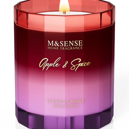 M&amp;SENSE Apple Spice lõhnaküünal purgis, punased küünlad 300g 60-tunnise põlemisajaga, luksuslikud purgiküünlad peoks, jõulukingiks naistele/emale/kolleegile/tüdruksõbrale