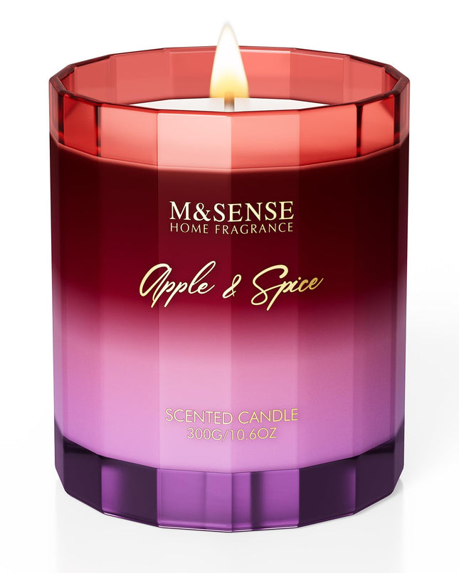 M&amp;SENSE Apple Spice lõhnaküünal purgis, punased küünlad 300g 60-tunnise põlemisajaga, luksuslikud purgiküünlad peoks, jõulukingiks naistele/emale/kolleegile/tüdruksõbrale
