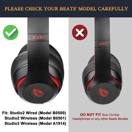 SoloWIT® Cooling Gel Replacement Ear Pads for Beats Studio 2 &amp; Studio 3 Wired &amp; Wireless Headphones, Cushions with High Density Noise Reduction Foam.