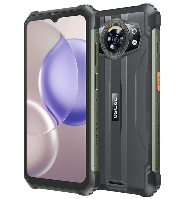 OSCAL S80 lepinguta õuetelefon 13000mAh akuga, Helio G85 6GB+128GB, IP68/IP69K veekindel nutitelefon Android 12, 6,58'' FHD+ ekraan, ArcSoft® 12MP kolmekordne kaamera, GPS NFC tagurpidi laadimine must