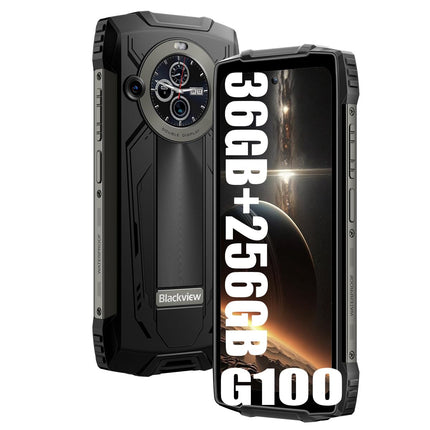 Blackview BV8200 õuemobiiltelefon, 36GB+256GB/2TB (2025), lepinguta nutitelefon, 6,5" FHD+, 8800mAh, IP69K veekindel, ehitusplatsi telefon, 50MP+32MP/kaks 4G/OTG/GPS/NFC must